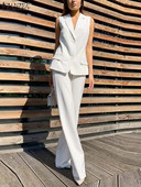 ZANZEA Fashion 2tk püksikomplektid naiste roosad vestid tänavarõivad dressid Elegantsed elastse vöökohaga pükste komplektid suvised sobivad komplektid