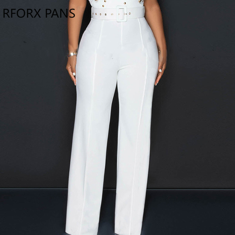 Naiste soliidne, elegantne ühe õlaga spagetirihmadega neet koos vööga töötav kombinesoon