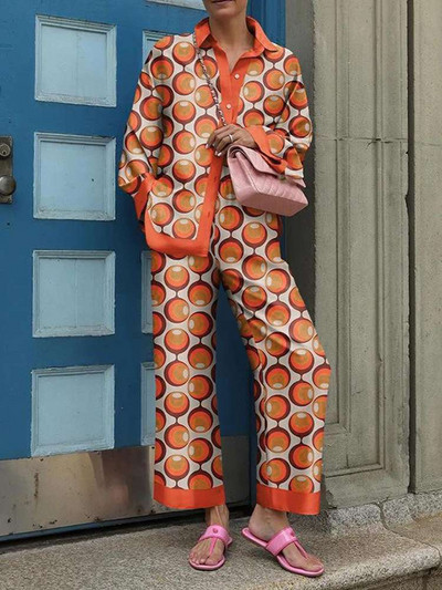 ZANZEA pühade värvi blokeeriv 2 tk komplektid vabaaja trükkimisega pükste komplektid naistele mood elastsed vööpüksid spordidressid sobivad komplektid