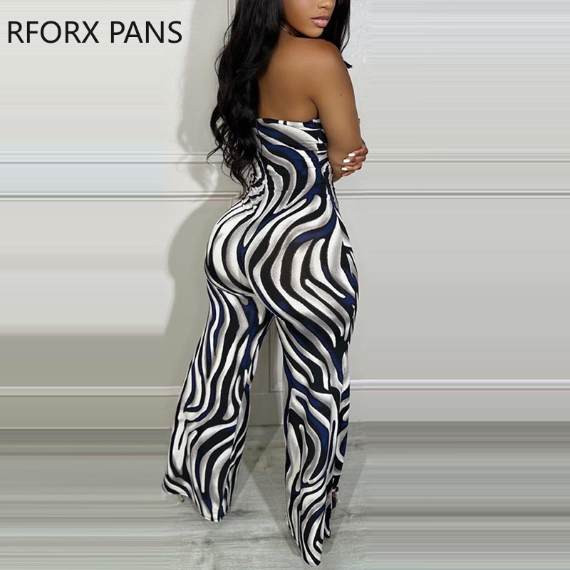 2023. Ženski elegantni kombinezon bez naramenica s printom bez rukava Seksi ljetni kombinezon