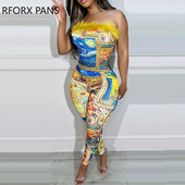 2023 Naiste Allover Print Olkaimeta Sulgede Decor Varrukateta Seksikas Suvine Jumpsuit