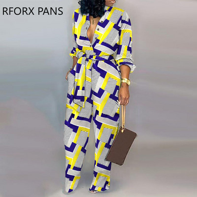 Γυναικεία κομψή γεωμετρική στάμπα Φύλλα με σχέδιο τσέπης Σέξι φόρμα με ίσια κουμπιά