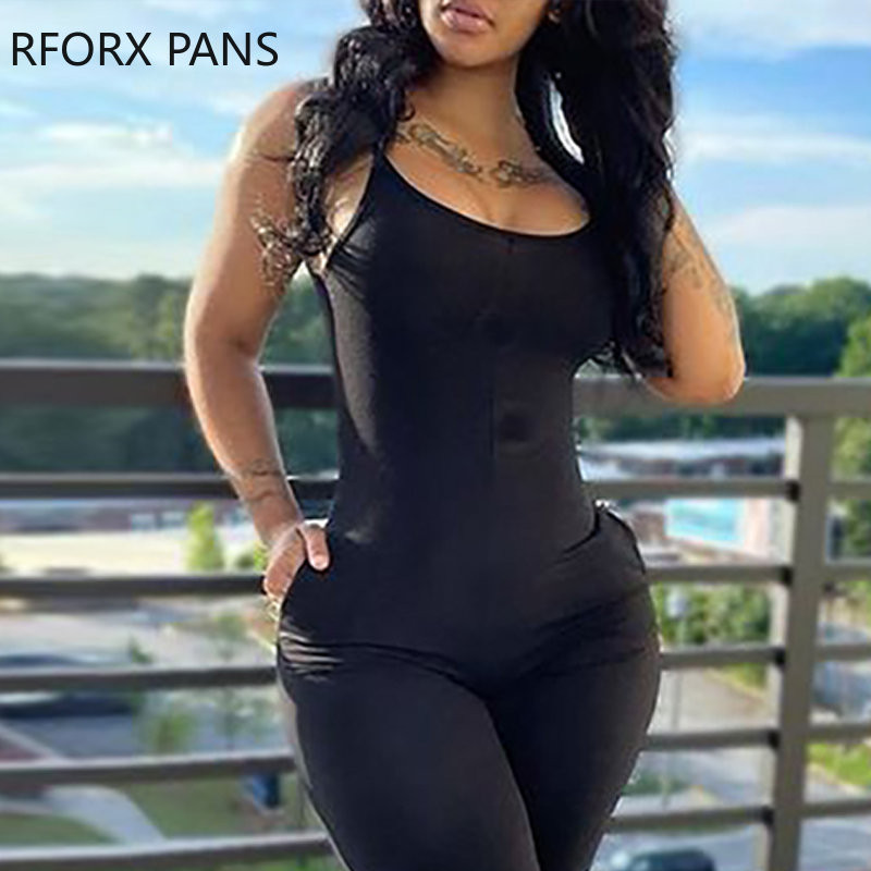 Naiste 2023. aasta varustus, U-kaelusega varrukateta tasku disainiga kombinesoon igapäevane kandmine