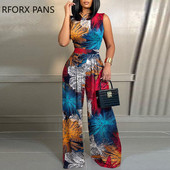 Ženska odjeća 2023. Širok kombinezon širokih nogavica s grafičkim printom