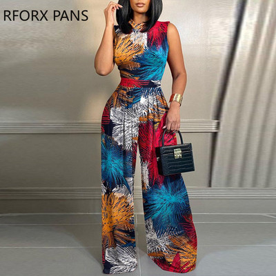 Ženska odjeća 2023. Širok kombinezon širokih nogavica s grafičkim printom