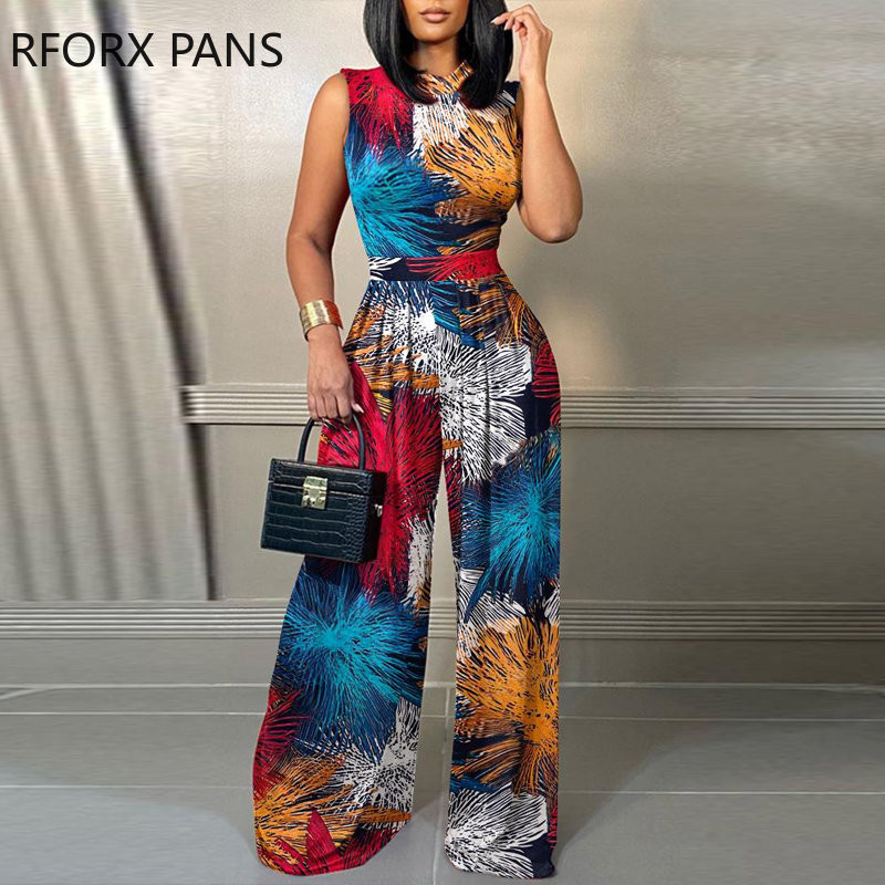 Ženska odjeća 2023. Širok kombinezon širokih nogavica s grafičkim printom