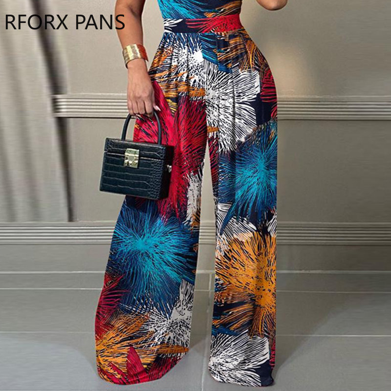 Ženska odjeća 2023. Širok kombinezon širokih nogavica s grafičkim printom