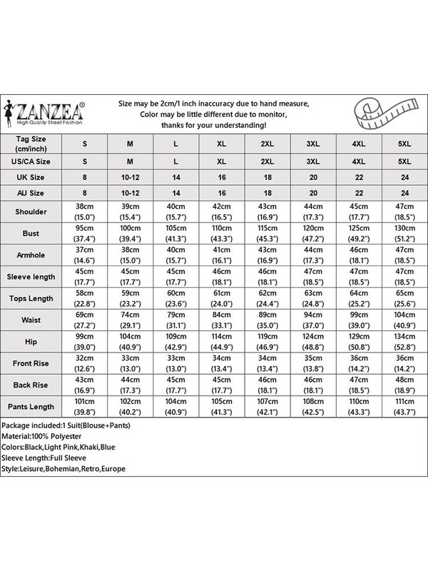 ZANZEA modna urbana trenirka Ženske elegantne OL radne hlače širokih nogavica Kompleti hlača od 2 kom. Ljetni jednobojni odgovarajući kompleti Široka odjeća Odijela