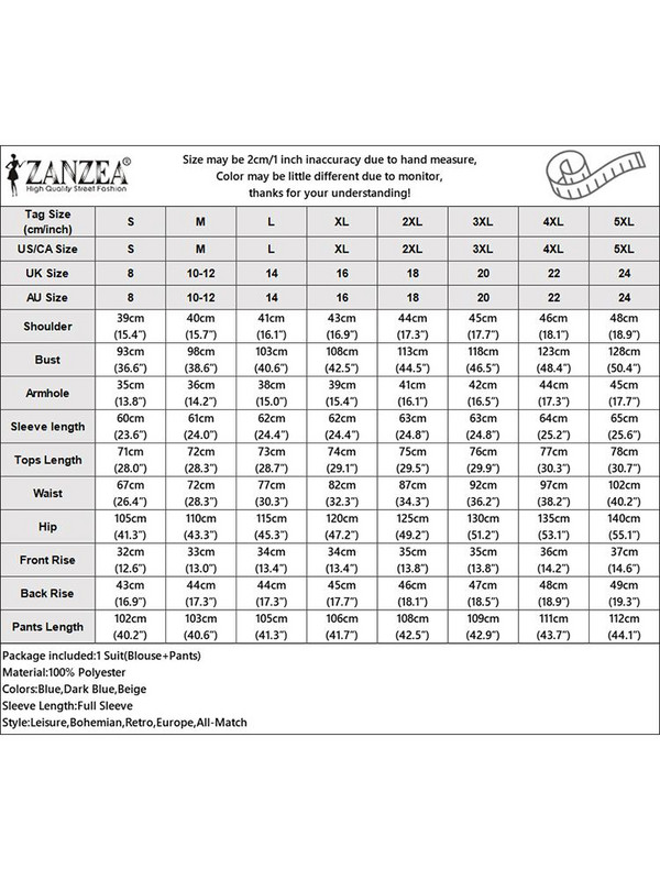 2 komada elegantnih ženskih majica dugih rukava Kompleti hlača širokih nogavica ZANZEA modni jesenski blejzer odijela Ležerna OL radna odgovarajuća odjeća