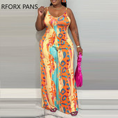 2023 Plus Size Γυναικείες Κομψές Ολόβερ Αμάνικα Σέξι Φαρδιά Πόδια Casual Ολόσωμες φόρμες