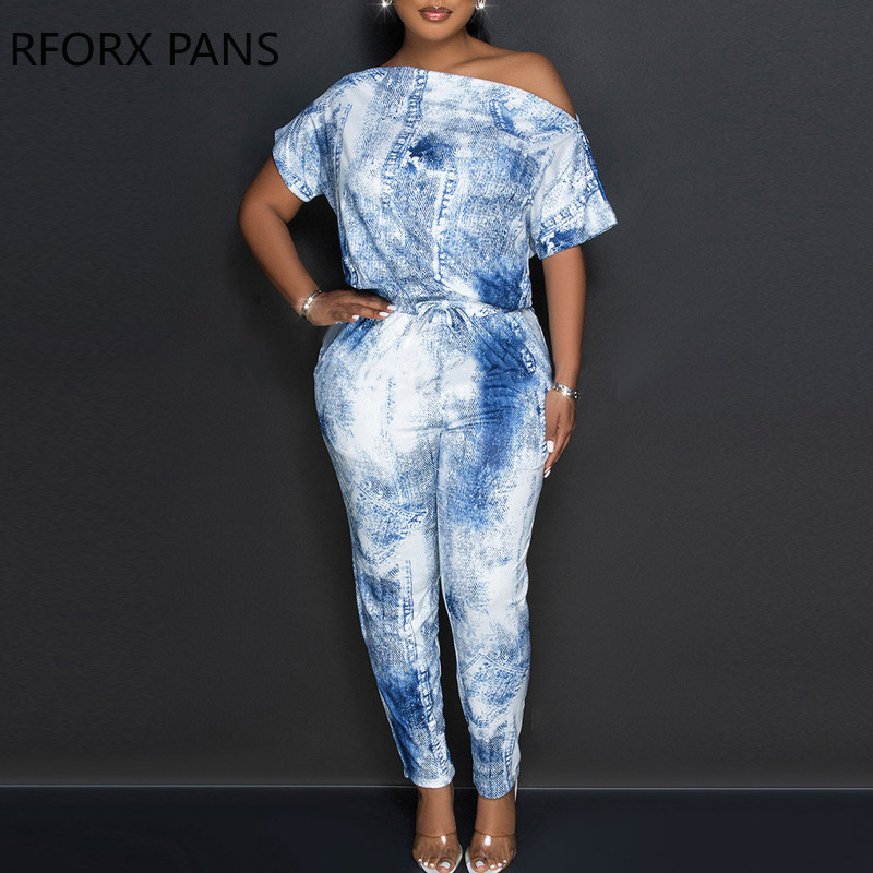 Ženski šik kombinezon sa starim uzorkom, kratkim rukavima i okovratnikom s uzicom