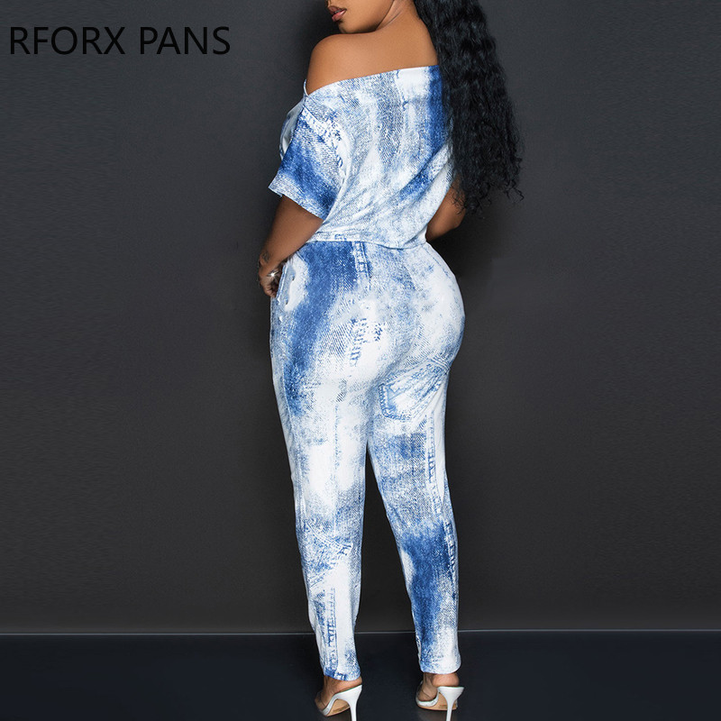 Ženski šik kombinezon sa starim uzorkom, kratkim rukavima i okovratnikom s uzicom