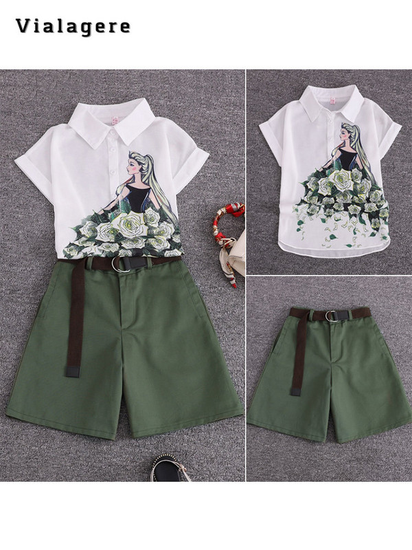 Ljetni ležerni dvodijelni set za 2023. Ženska kratka košulja s otvorenim ovratnikom + Jednobojne kratke hlače Komplet ležernih kratkih hlača