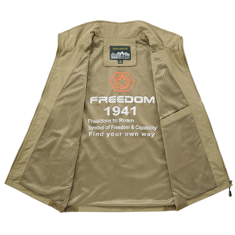 Meeste vest jakk vest 2023 suvine hingav ronimine matkamine kalapüük töö varrukateta fitness sörkijad spordivestid riided