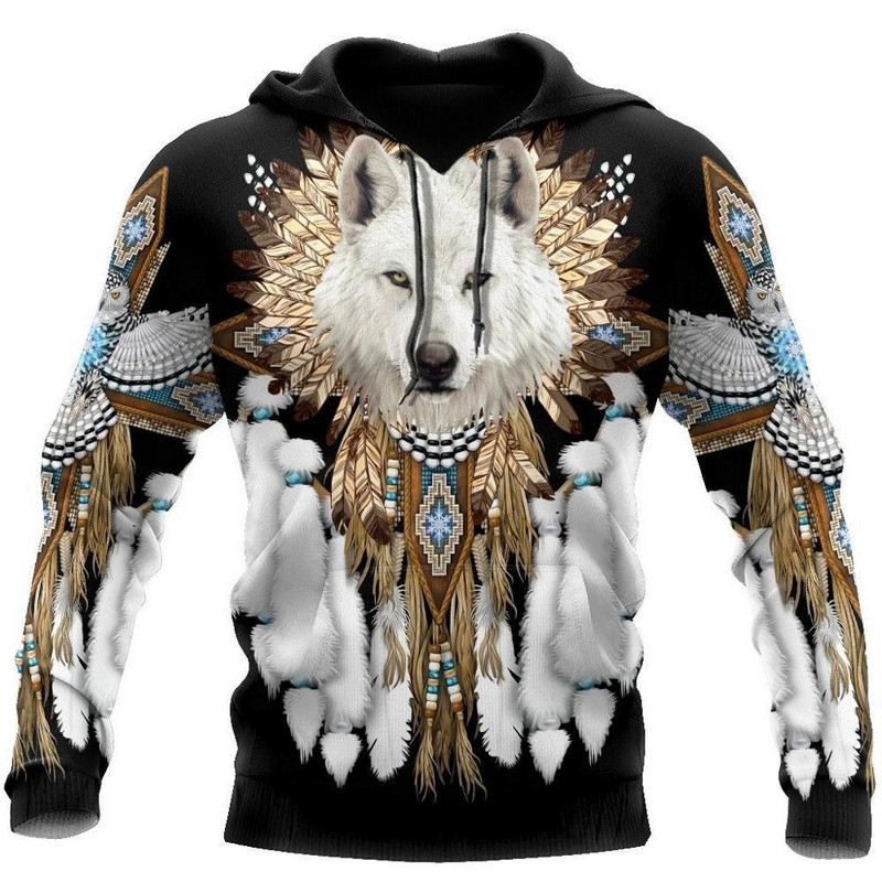 Wolf Sweatshirts s kapuljačom Muška odjeća Pulover dugih rukava s 3D printom Modne nove jakne od flisa Ležerna ulična odjeća