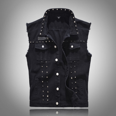 Uus 2022. aasta teksavest Meeste Punk Rock Neet Cowboy Must Teksa Vest Mood Meeste Mootorratta stiil Varrukateta Teksasjakk M-6XL