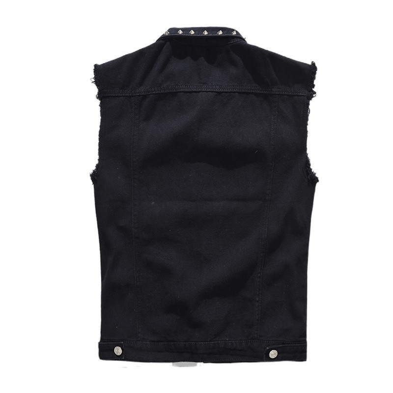 Uus 2022. aasta teksavest Meeste Punk Rock Neet Cowboy Must Teksa Vest Mood Meeste Mootorratta stiil Varrukateta Teksasjakk M-6XL