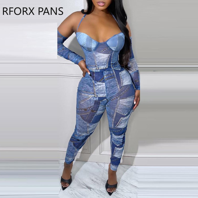 Ženski šik, elegantni, seksi halter, seksi kombinezon s patchwork uzorkom uz tijelo