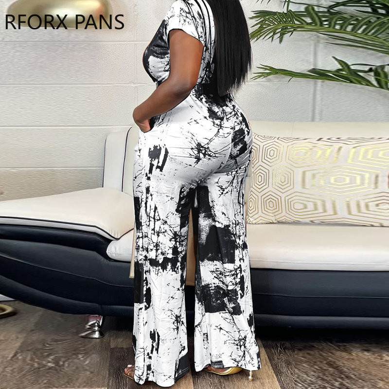 Naiste šikk 2023. aasta mustriga vana mustriga lühikeste varrukatega krae, metallist vöödega töötav sirge kombinesoon