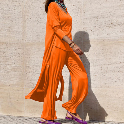 Moteriška liemenė ir paltas ilgos kelnės, trijų dalių rinkinys, laisvalaikio laisvos moteriškos kietos kelnės, elastingos juosmens kelnės, 3 vnt., tinkantis kostiumas