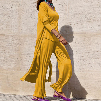 Moteriška liemenė ir paltas ilgos kelnės, trijų dalių rinkinys, laisvalaikio laisvos moteriškos kietos kelnės, elastingos juosmens kelnės, 3 vnt., tinkantis kostiumas