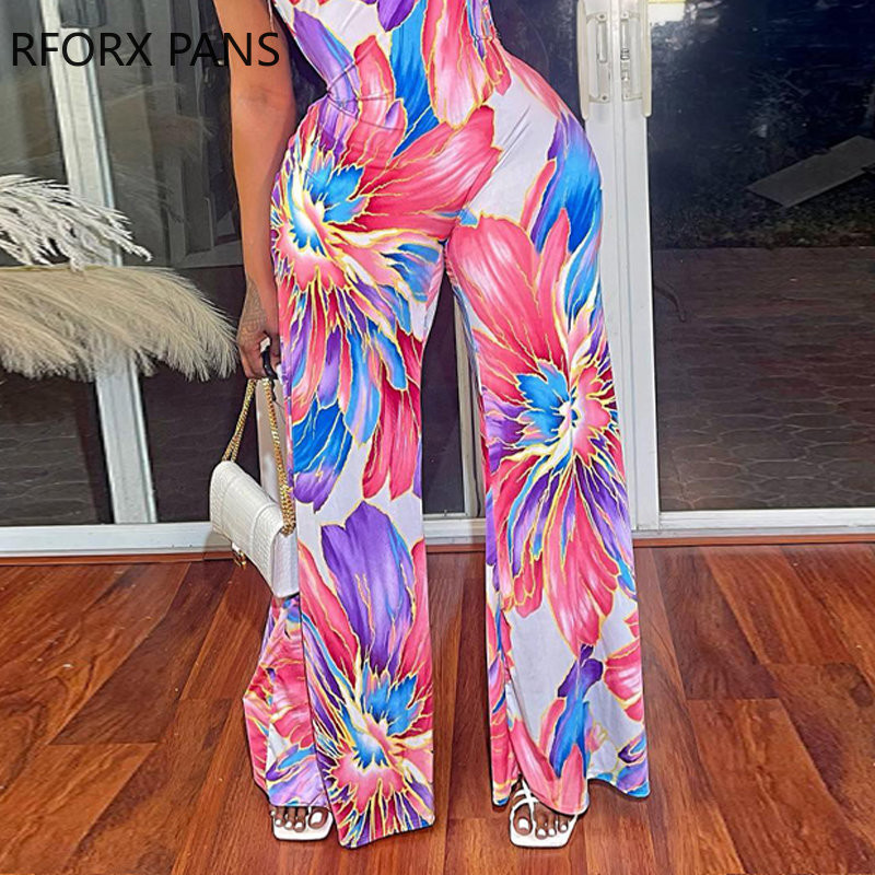 2023. aasta naiste spagetirihmad, varrukateta, laiaulatuslik mustriga seksikas sirge jalaga seksikad kombinesoonid