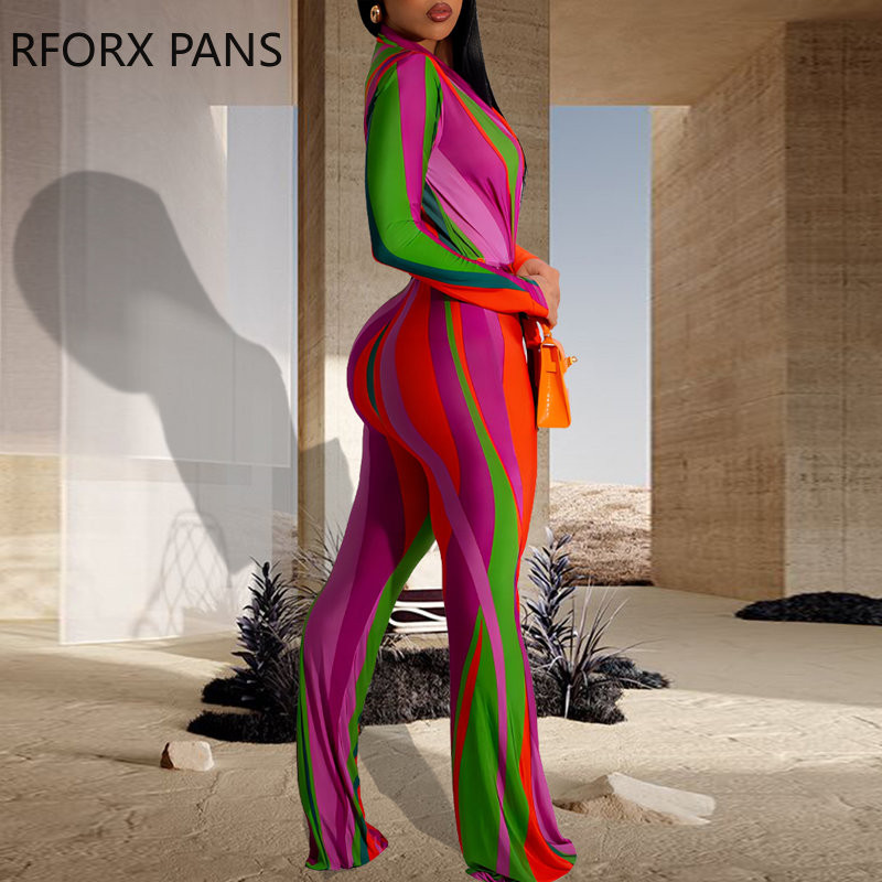 2023. aasta naiste elegantne kogu mustriga V-kaelusega pikad varrukad ja vöökombine Seksikas kombinesoon