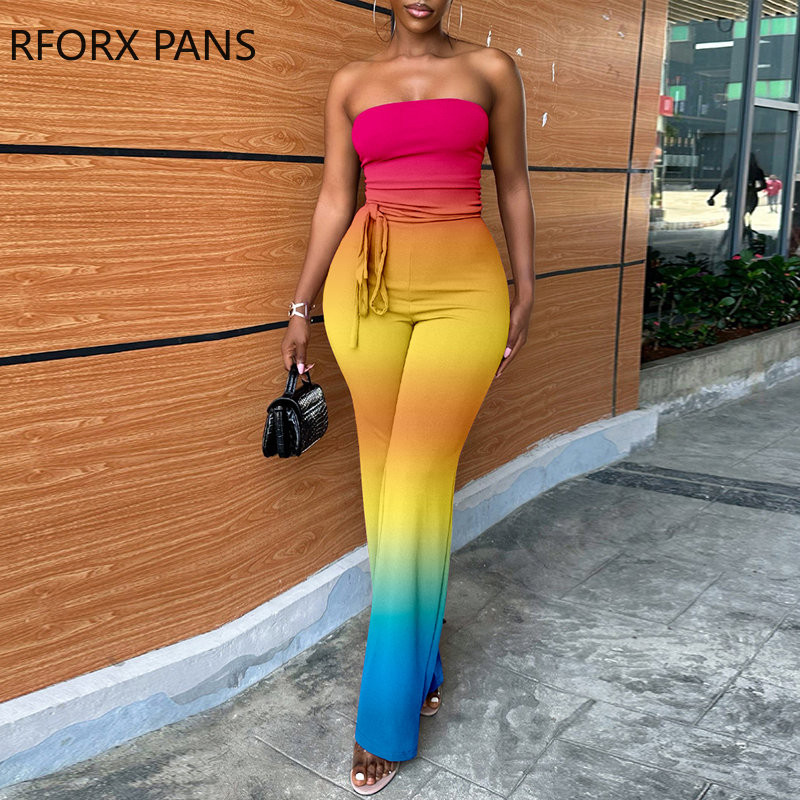 2023. aasta naiste elegantne sirge õlakateta gradientkrae ja vööde varrukateta kombinesoon, seksikas kombinesoon