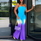 Ženski elegantni gradijent boje s remenom Ravni kombinezon bez naramenica Seksi kombinezon