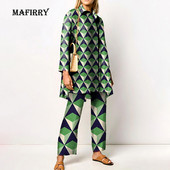 Γυναικείες μπλούζες με γιακά με στάμπα με φαρδύ κοστούμι παντελονιού Φαρδύ μακρυμάνικο κοστούμι παντελόνι 2023 Άνοιξη φθινόπωρο Casual σετ δύο τεμαχίων