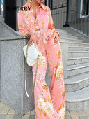 Naiste kevad-sügisprinteriga topid ja vabad püksid, sobiv komplekt Naiste vabaaja tänavarõivaste kaheosaline komplekt pikkade varrukatega nööbiga ülaosa