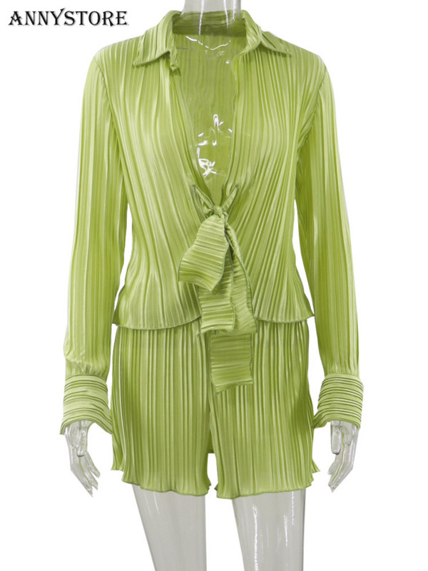 2-dijelni set Ženske ljetne nove majice s otvorenim ovratnikom i odijela s hlačama Modni ulični afrički plisirani kompleti kratkih hlača Vestidos