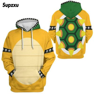 Bowser 3D Spausdinti Vyriški Moteriški megztiniai Harajuku Streetwear Madingi megztiniai Striukė Cosplay Kostiumai