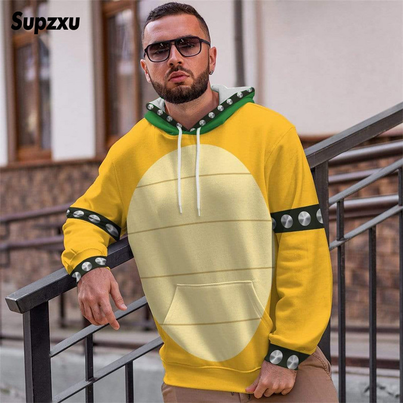 Bowser 3D Spausdinti Vyriški Moteriški megztiniai Harajuku Streetwear Madingi megztiniai Striukė Cosplay Kostiumai