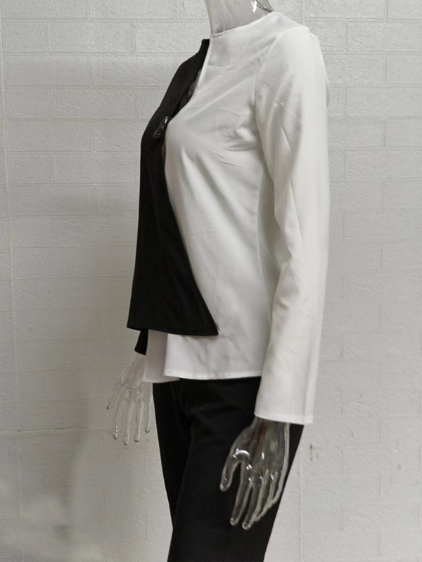 Ležerni ženski set dugih rukava s dugim rukavima i hlačama širokih nogavica, Ljeto Femme Office Lady Komplet odijela u korejskom stilu