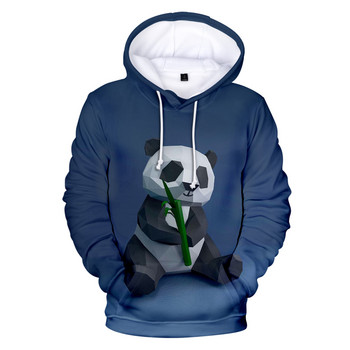 Нова креативна китайска панда Мъже Жени Суичър с качулка Harajuku 3D печатни шарки Сладки пуловери Модни есенни дрехи 2021