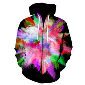 Pulberpritsmevärvimine lipsuvärvimine Kapuutsid Meeste kapuuts Pusa tõmblukuga Kapuutsiga meeste/naiste kapuuts Sügistalv 3D Disain Vaba aeg Mood