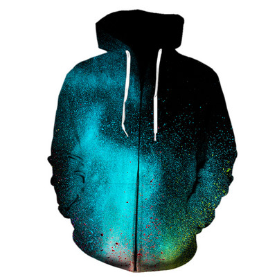 Pulberpritsmevärvimine lipsuvärvimine Kapuutsid Meeste kapuuts Pusa tõmblukuga Kapuutsiga meeste/naiste kapuuts Sügistalv 3D Disain Vaba aeg Mood