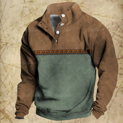 Sügisnööbiga vintage kapuuts meestele Mood Oversized meesterõivad vabaaja dressipluus pikkade varrukatega vabaaja pullover Topid