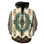 Ανδρικά κουκούλα με φερμουάρ έθνικ στυλ casual ανοιξιάτικα αστεία streetwear με μπουφάν με κουκούλα Harajuku 3D printed oversized μόδα