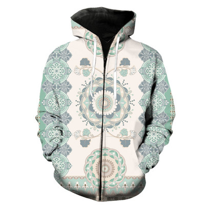 Ανδρικά κουκούλα με φερμουάρ έθνικ στυλ casual ανοιξιάτικα αστεία streetwear με μπουφάν με κουκούλα Harajuku 3D printed oversized μόδα