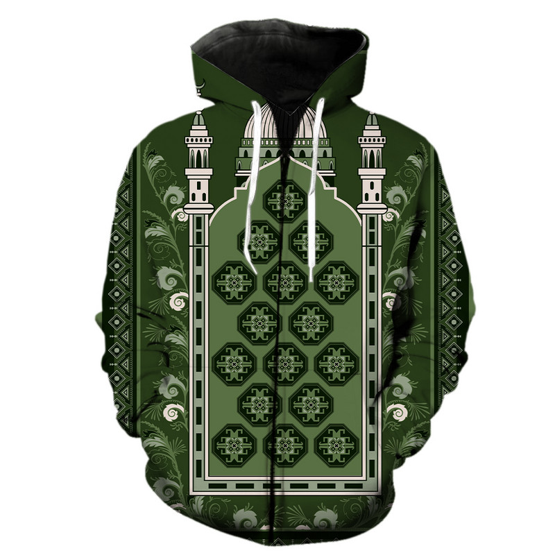 Ανδρικά κουκούλα με φερμουάρ έθνικ στυλ casual ανοιξιάτικα αστεία streetwear με μπουφάν με κουκούλα Harajuku 3D printed oversized μόδα