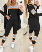 Ležerni set od 3 dijela, ženska odjeća za jesen 2023., majica bez rukava s okruglim izrezom i modni set hlača s uzicom za obuću s kaputom