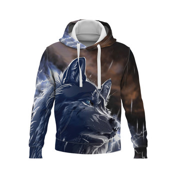 2022 νέοι άνδρες Hoodie animal Wolf and Tiger 3D print Φούτερ μπλούζα με κουκούλα για αγόρια και κορίτσια ρούχα παλτό με μπουφάν