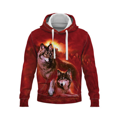 2022 m. nauji vyriški megztiniai, vilkas ir tigras, 3D spausdinimas, džemperis, berniukų ir mergaičių striukė.