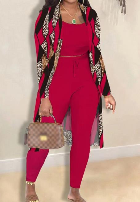 3-dijelni komplet ženske odjeće 2023. Modni jesensko-zimski seksi kaput dugih rukava i uzica visokog struka, elegantan komplet hlača s prslukom