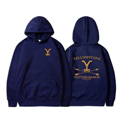 Yellowstone`i pusad Unisex Dutton Ranch Hoodie Beth Duttoni dressipluus Yellowstone`i telesaade Inspired Rip Wheeler kapuutsiga dressipluus