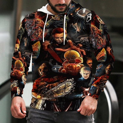 2022. aasta halloween tapab õudusfilm Michael Myersi 3D-printiga kapuuts Pusad Mehed Naiste Mood vabaaja Pullover Tänavarõivad Pusad