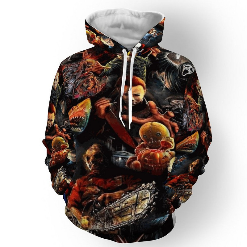 2022. aasta halloween tapab õudusfilm Michael Myersi 3D-printiga kapuuts Pusad Mehed Naiste Mood vabaaja Pullover Tänavarõivad Pusad