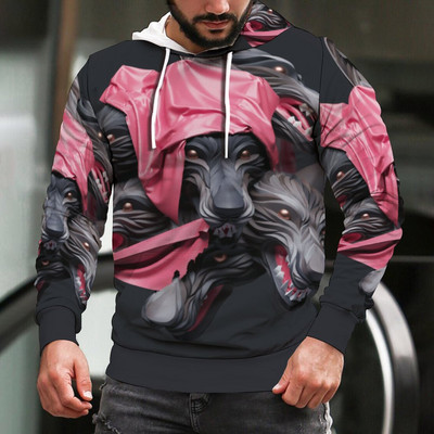 Prekrasna muška majica s kapuljačom s 3D printom zmaja, uniseks majica s kapuljačom, dukserica, jesenska i zimska ulična odjeća, ležerna jakna